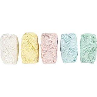 Puuvillalanka 5 x 20g pastellivärit