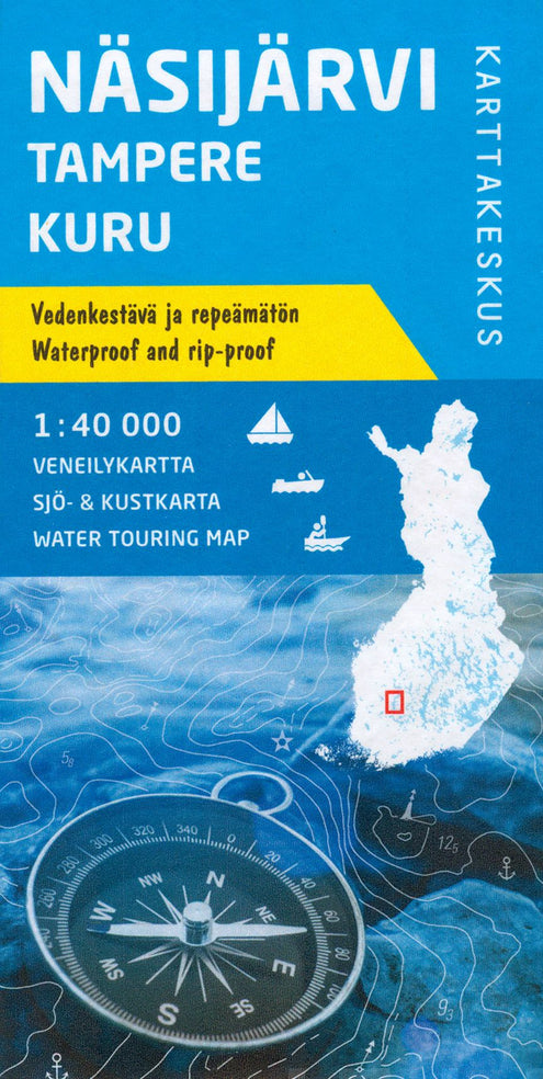 Näsijärvi Tampere Kuru, veneilykartta 1:40 000