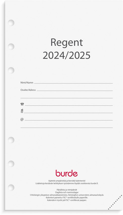 Regent kalenteripaketti 18 kk 2024-2025