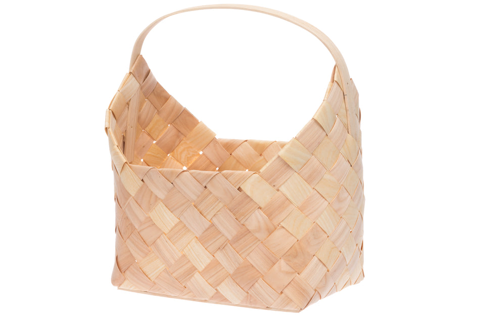 Valokuva tuotteesta Kori Winteria punotulla kahvalla, 30x23x38 cm, kuuluu tuoteryhmään Sisustus kodin tarvikkeet.