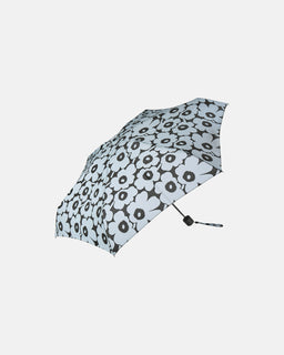 Sateenvarjo Marimekko Mini Unikko manuaalinen musta, vaaleansininen