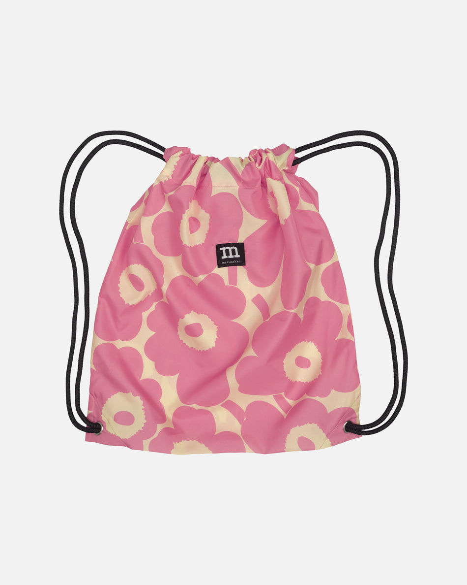 Valokuva tuotteesta Kassi Marimekko Smartsack Unikko, vaaleanpunainen-luonnonvalkoinen, kuuluu tuoteryhmään Laukut kukkarot.