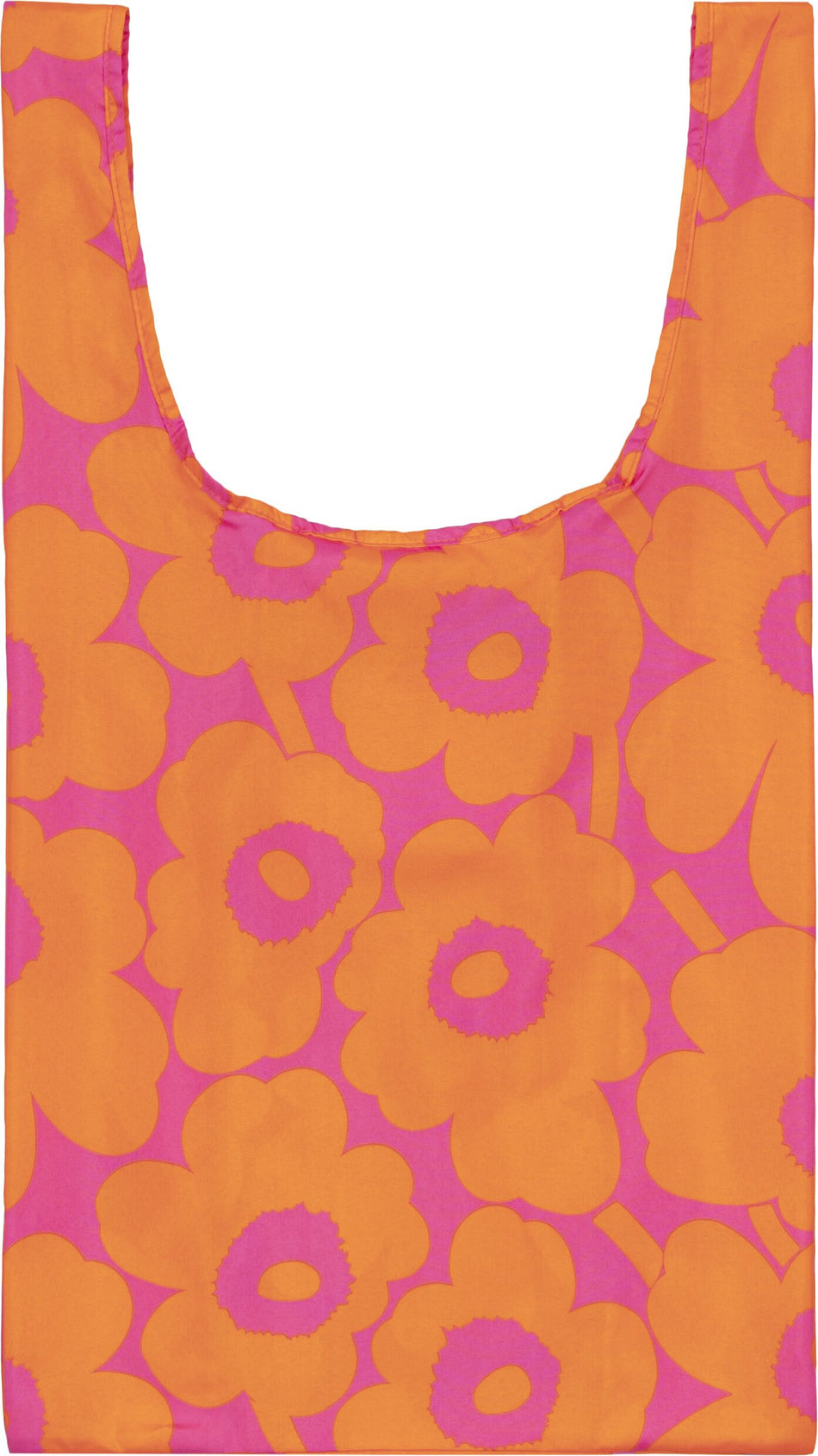 Valokuva tuotteesta Kassi Marimekko Smartbag Unikko, oranssi-pinkki, kuuluu tuoteryhmään Laukut kukkarot.