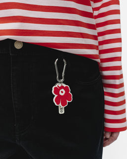 Avaimenperä Marimekko Aallokas Unikko, puna-valkoinen