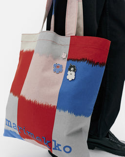 Pinssisetti Marimekko Pumpuli I, musta-valkoinen-sininen-vaaleanpunainen