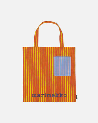 Valokuva tuotteesta Kassi Marimekko Piccolo 44x43cm, oranssi, vaalenasininen, kuuluu tuoteryhmään Laukut kukkarot.