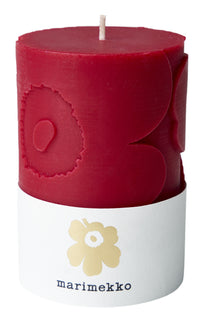 Pöytäkynttilä Marimekko Unikko tummanpunainen 6,5x10cm
