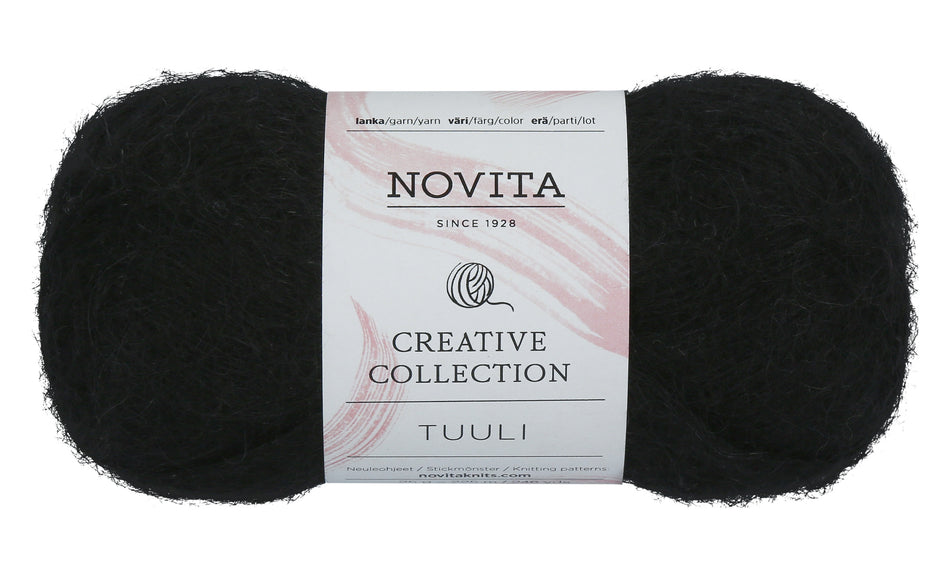 Valokuva tuotteesta Lanka Novita Tuuli 25g 099 noki, kuuluu tuoteryhmään Käsityötarvikkeet.