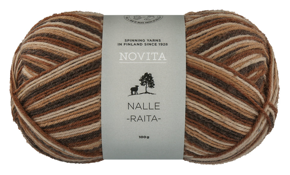 Valokuva tuotteesta Lanka Novita Nalle Raita 100g 8211 juuret, kuuluu tuoteryhmään Käsityötarvikkeet.