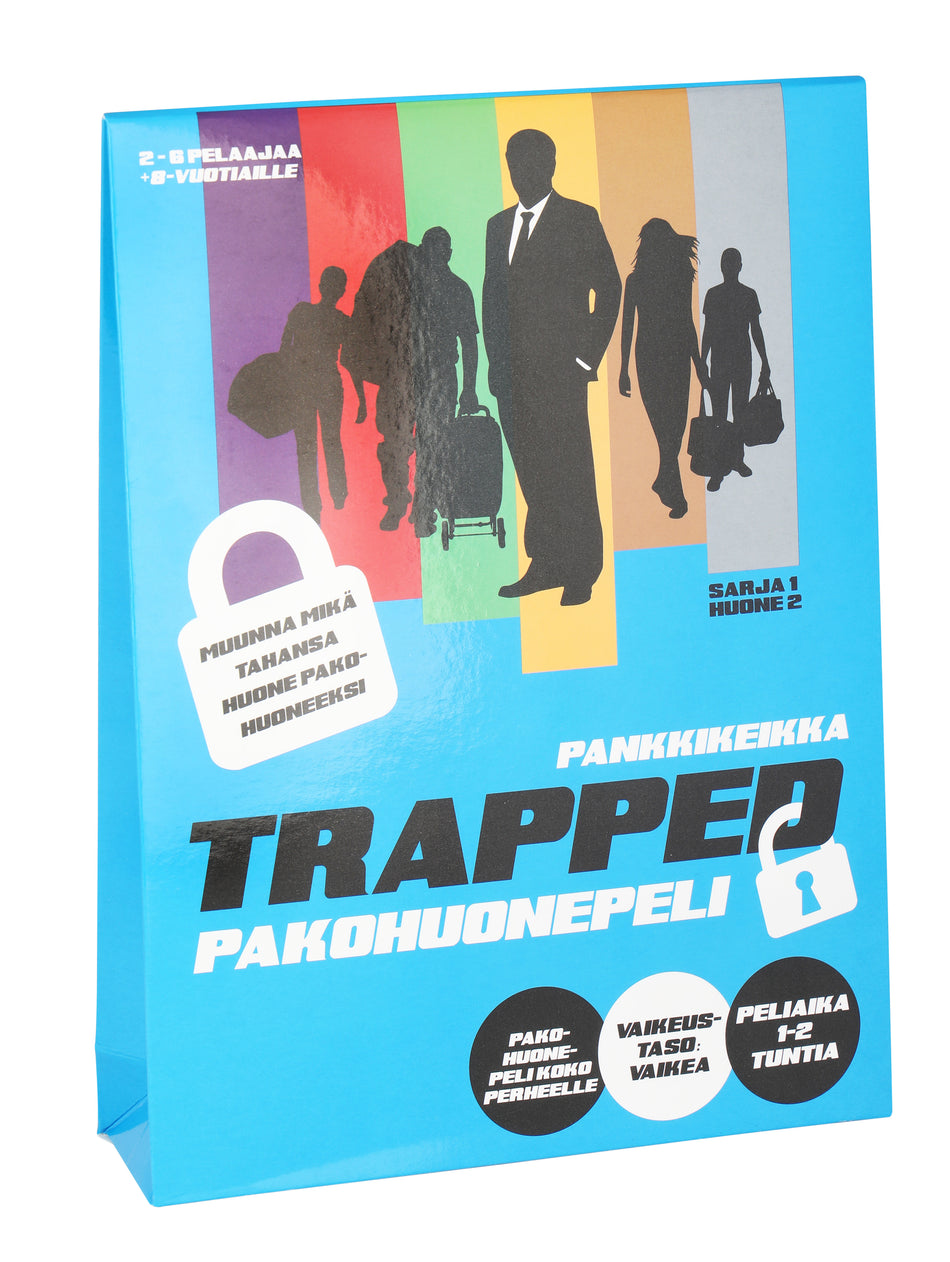 Valokuva tuotteesta Trapped-pakohuonepeli Pankkikeikka, kuuluu tuoteryhmään Muut pelit ja pelitarvikkeet.