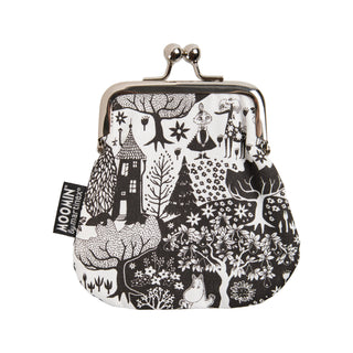 Kukkaro Muumi Sanna Puisto, mustavalkoinen