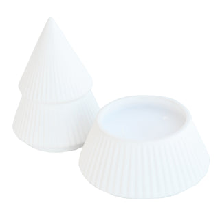 Kynttilä Finnmari keraaminen kuusi 12,5x12,5x18 cm valkoinen