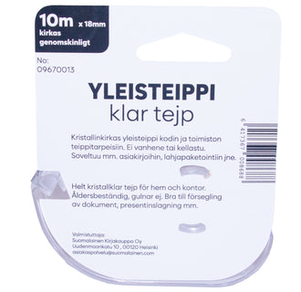 Yleisteippi kirkas katkojalla Suomalaisen suosikit 18mmx10m
