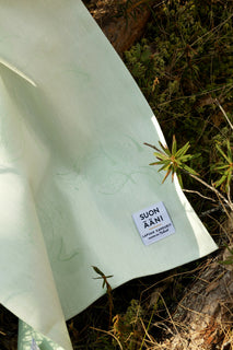 Pyyhe Lapuan Kankurit 46x70cm Hipaisu, valko-minttu-pellava