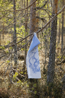 Pyyhe Lapuan Kankurit 46x70cm Lähteikkö, valko-sininen-pellava