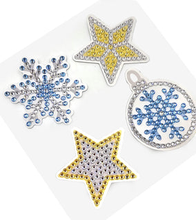 Timanttimaalaustarra Tähdet ja lumihiutaleet 4kpl