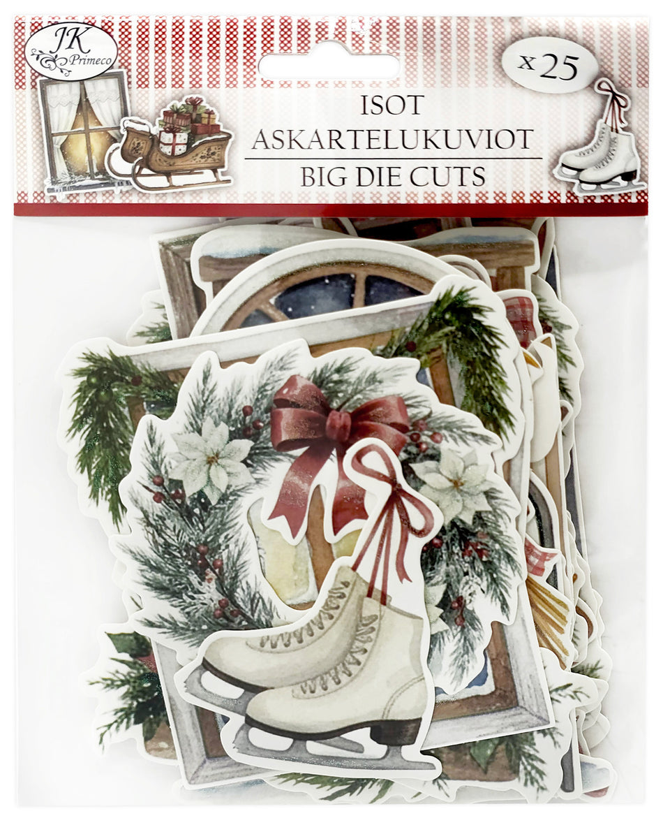 Valokuva tuotteesta Askartelukuvio iso 25 kpl Joulumaa vintage, kuuluu tuoteryhmään Sesonkiaskartelu.