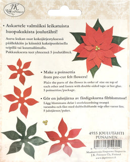 Huopakukat Joulutähti punainen 5kpl