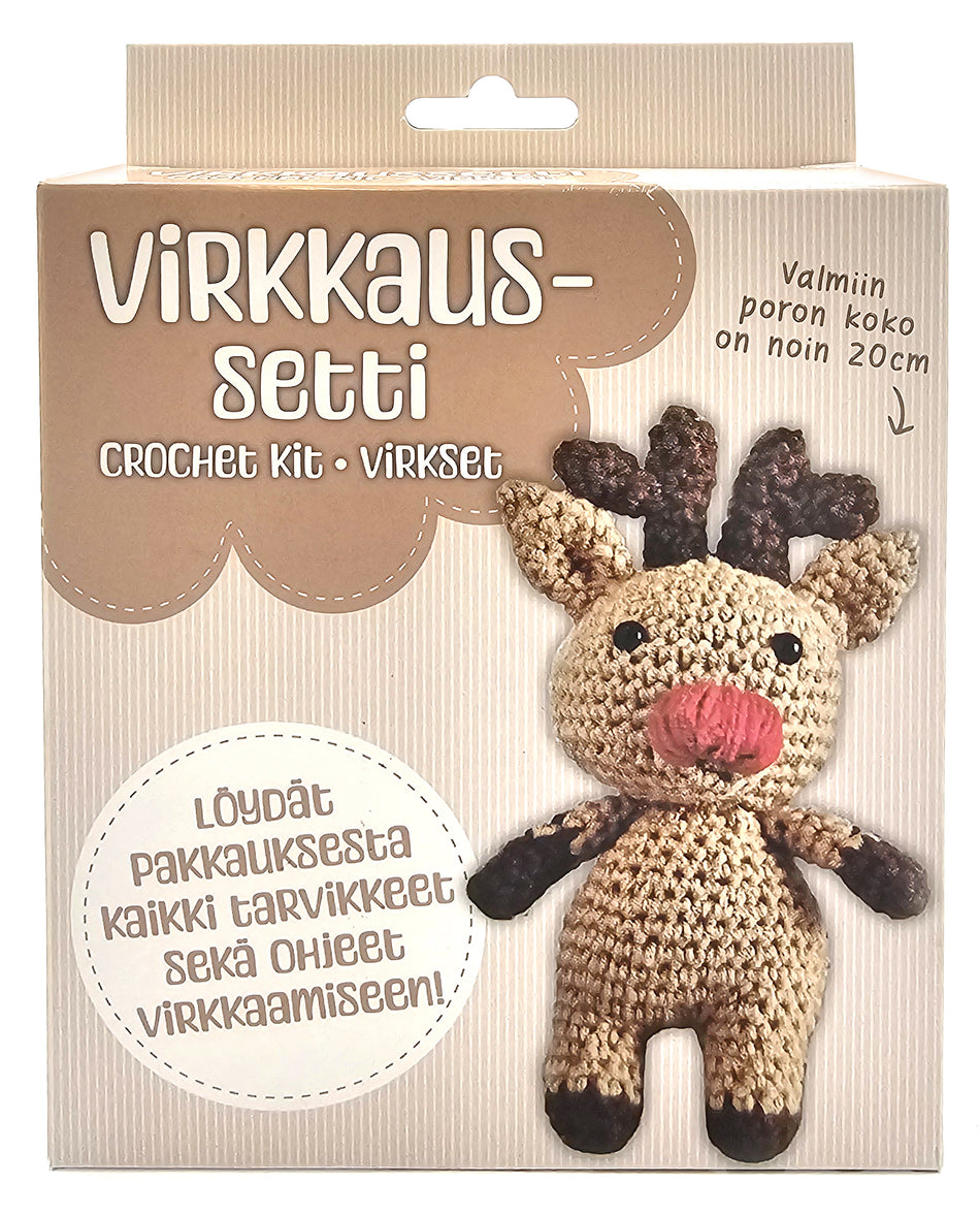 Valokuva tuotteesta Askartelusetti virkkaus Poro, kuuluu tuoteryhmään Sesonkiaskartelu.