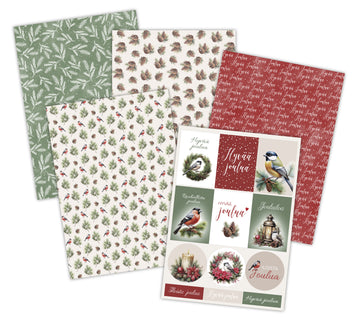 Kartonkilajitelma A4/10 kpl Linnut ja tekstit