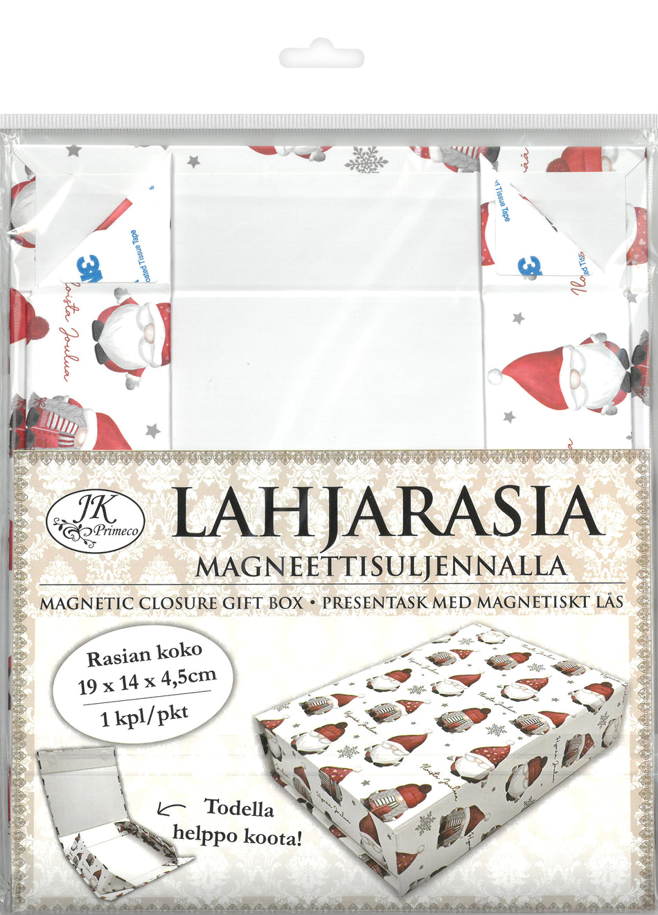 Valokuva tuotteesta Lahjarasia Pukki ja muori valkoinen, kuuluu tuoteryhmään Paketointi.