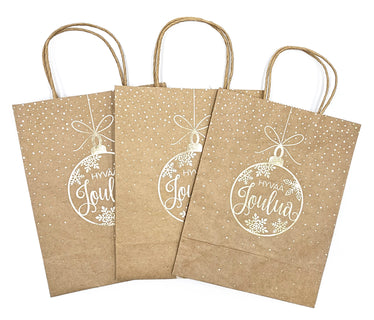 Lahjakassi M Joulupallo kultafolio uusioruskea 3kpl