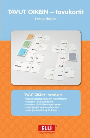 Valokuva kirjasta  Tavut oikein -tavukortit, kuuluu tuoteryhmään Muut oppimateriaalit.