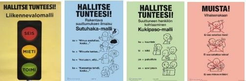 Valokuva kirjasta Jaana Kiviluote Tunteet ja käyttäytyminen hallintaan: Julistepaketti alakoulut (4 kpl), kuuluu tuoteryhmään Muut oppimateriaalit.