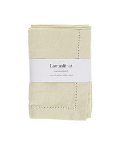 Puuvillalautasliinat/4 keltainen