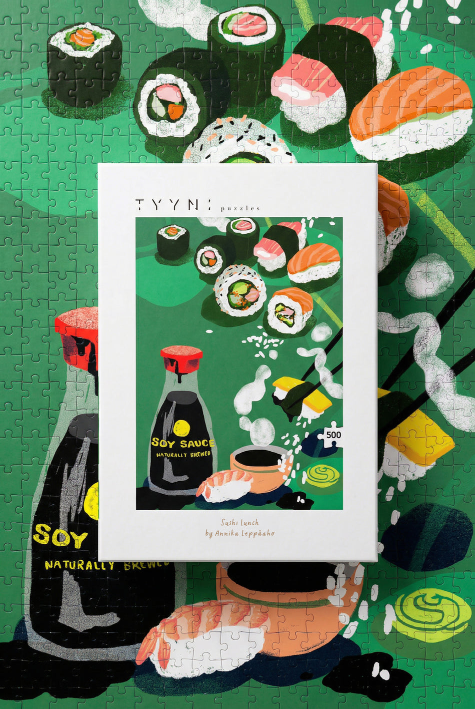 Valokuva tuotteesta Palapeli 500 palaa Tyyni Puzzles Sushi Lunch, kuuluu tuoteryhmään Palapelit.