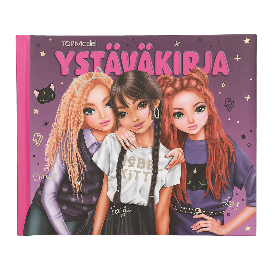 Valokuva kirjasta  TOPModel Ystäväkirja REBEL KITTY, kuuluu tuoteryhmään Väritys-puuhakirjat.