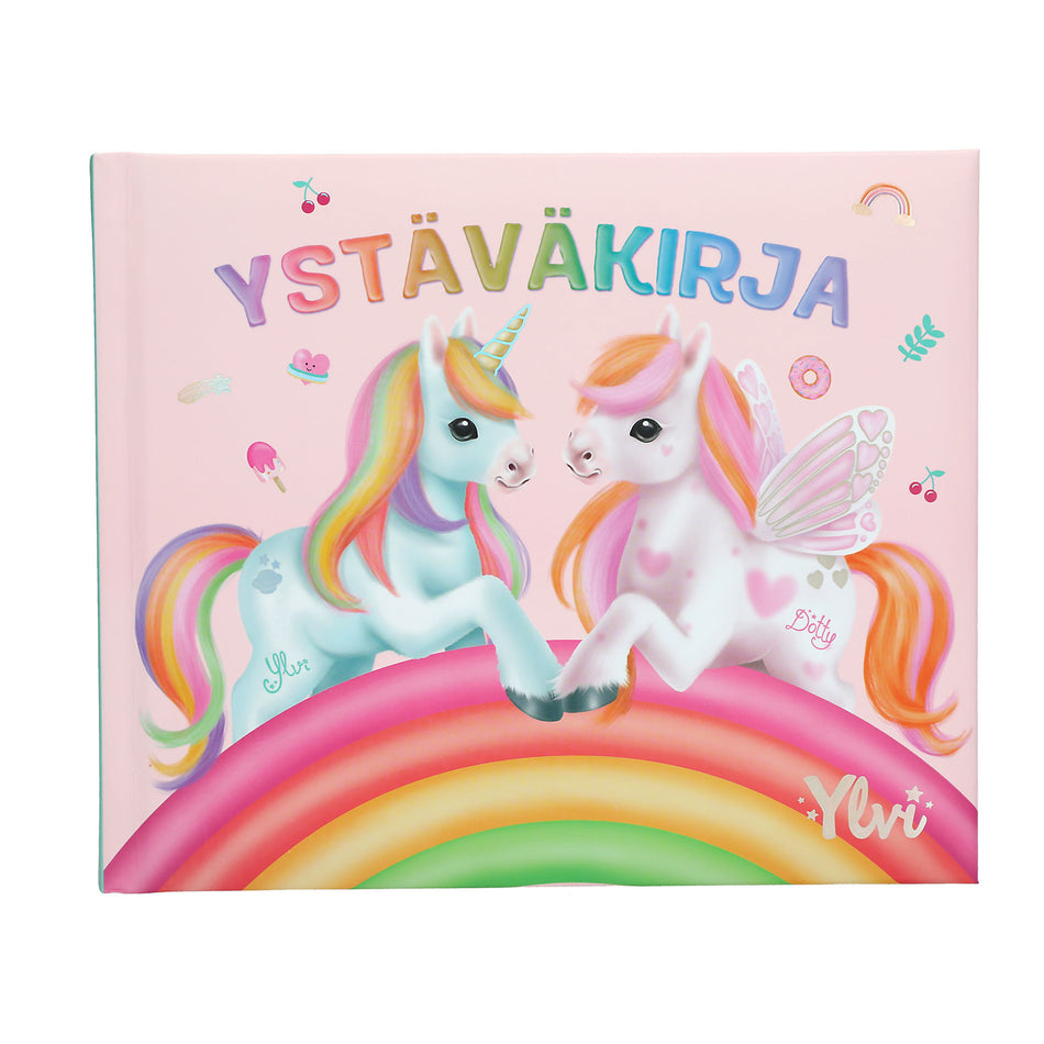 Valokuva kirjasta  Ylvi Ystäväkirja, kuuluu tuoteryhmään Väritys-puuhakirjat.