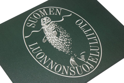 Hiirimatto Suomen Luonnonsuojeluliitto Retrologo tummanvihreä