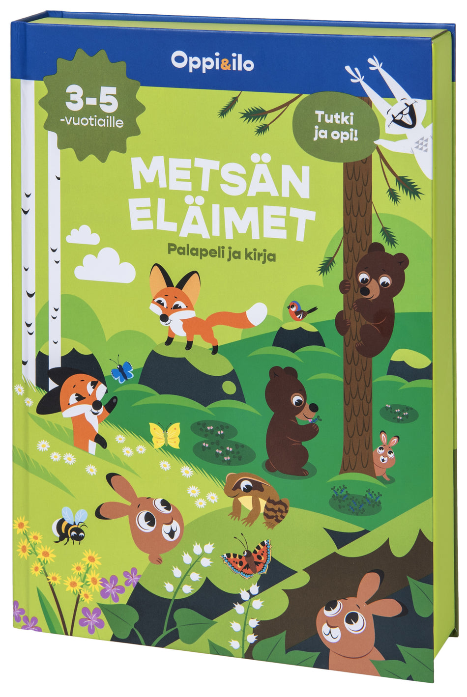 Valokuva kirjasta  METSÄN ELÄIMET -palapeli ja kirja 3-5 v, kuuluu tuoteryhmään Lasten ja nuorten tietokirjat.