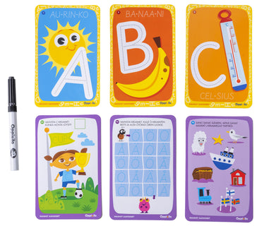 Mainiot aakkoset -puuhakortit 5-7 v