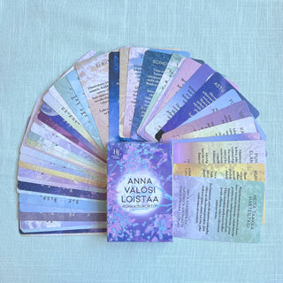 Anna valosi loistaa -rohkaisukortit Hidasta Elämää