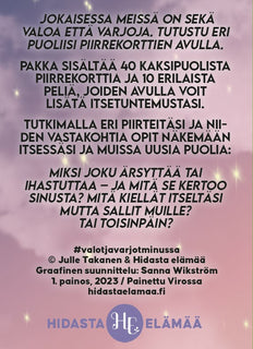 Valot & varjot minussa -kortit Hidasta Elämää