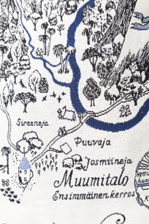 Tyynynpäällinen Muumilaakson kartta, 34 x 47 cm
