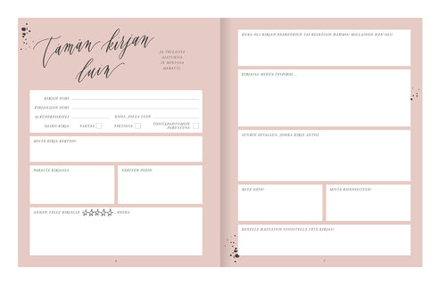 Lukupäiväkirja Kaikki kirjani,17x21 Kalligrafiastudio