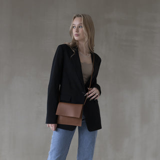 Jemma laukku Miiko hirvennahkaa, ruskea 20x16,5cm