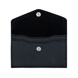 Korttikukkaro nepparilla Miiko hirvennahkaa, musta 12x7,5cm