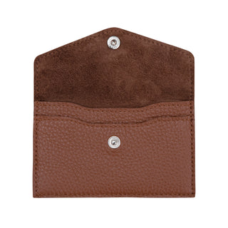 Korttikukkaro nepparilla Miiko hirvennahkaa, ruskea 12x7,5cm