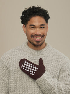 Lapaset MOIKO Shakki musta L, merinovillaa