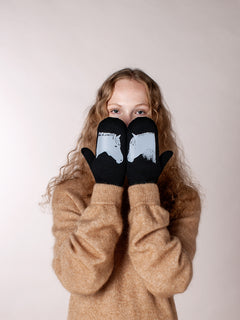 Lapaset MOIKO Hepat musta M, merinovillaa