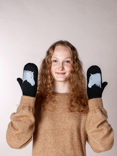 Lapaset MOIKO Hepat musta S, merinovillaa