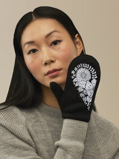 Lapaset MOIKO Niitty musta M, merinovillaa