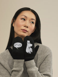 Lapaset MOIKO Filosofi Muumipappa musta L, merinovillaa