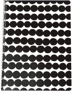 Kierrevihko A4/40 viivasivut Marimekko Räsymatto mustavalkoinen