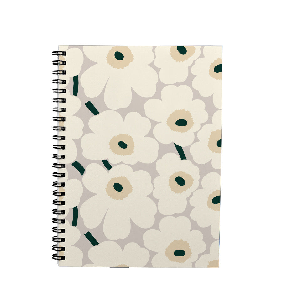 Kierrevihko Marimekko A4 40 Unikko Harmaamusta Suomalainen kierrevihko-marimekko-a4-40-unikko-harmaamusta-suomalainen