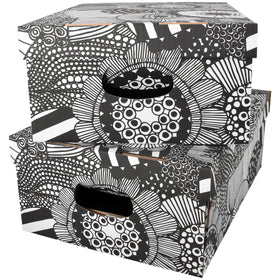 Kotilaatikko Siirtolapuutarha musta Marimekko 40x29x15,5 cm, 2kpl